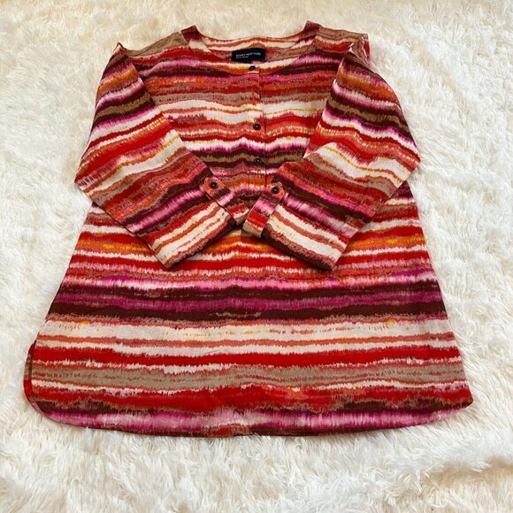Jones New York Tops - Jones New York‎ Tunic Top Oversized Small 100% Linen Lagenlook Boho Artsy 12666x